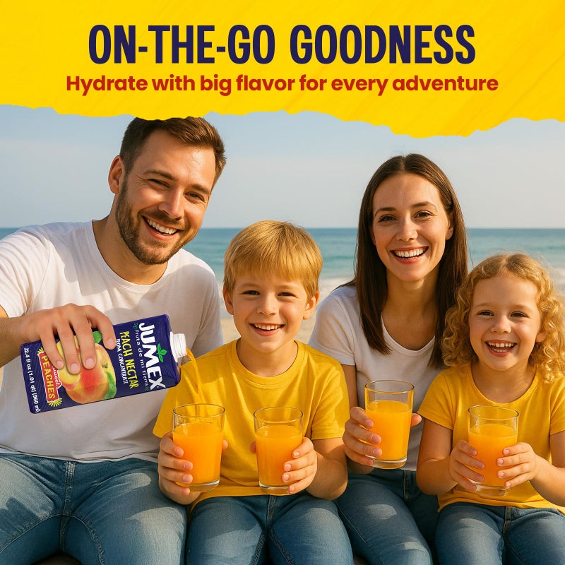 Jumex Peach Juice Nectar - Peach Nectar Made with Fresh Fruit Puree - Tropical Fruit Juice Concentrate for Smoothie Mix, Cocktail Mixers, Kids Drinks & Mexican Beverages - 32.4oz, 1 Pack Carton - Image 5