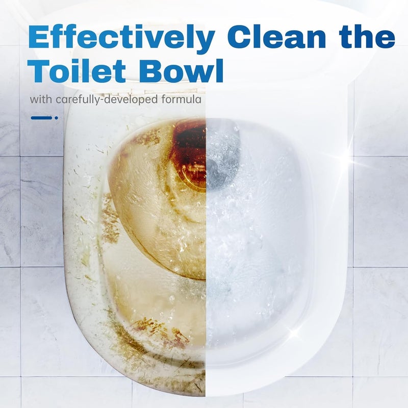 YOOJ ® 12 Pcs Toilet Bowl Cleaning Tablets, Automatic Toilet Bowl Cleaner with Bleach for Deodorizing, Descaling, Against Tough Stains, Household Toilets Tank Cleaner - Image 2