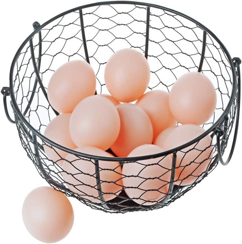 TENINYU Kitchen Storage Metal Wire Egg Basket Farm Chicken Cover Egg Holder/Organizer Case/Container - Image 1