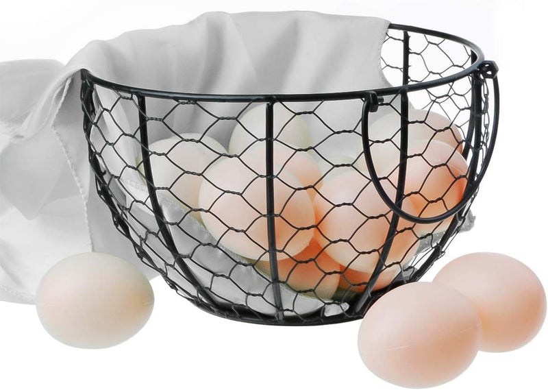 TENINYU Kitchen Storage Metal Wire Egg Basket Farm Chicken Cover Egg Holder/Organizer Case/Container - Image 4