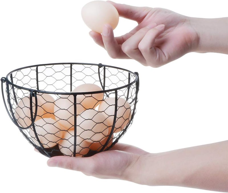 TENINYU Kitchen Storage Metal Wire Egg Basket Farm Chicken Cover Egg Holder/Organizer Case/Container - Image 5