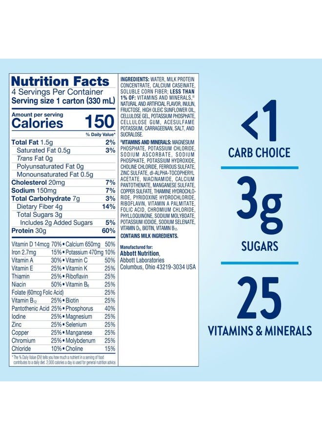 Glucerna شيك رعاية السكري الذكي بالبروتين، فانيليا، بديل وجبة لمرضى السكري لدعم إدارة مستوى السكر في الدم، 30 جرام بروتين، 150 سعرة حرارية، جاهز للشرب، زجاجة سعة 11 أونصة سائلة، 12 عبوة - Image 5