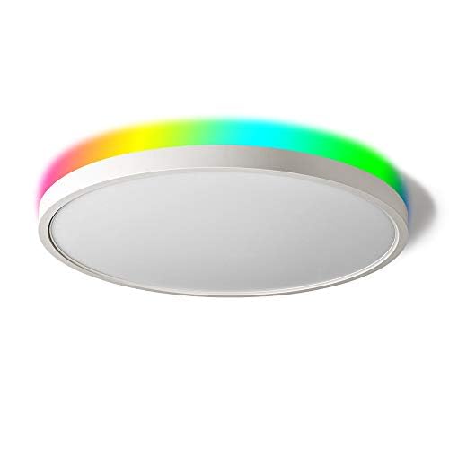 TALOYA Alexa Ceiling Light Smart, WiFi, Compatible with Google, 15.8 Inch Modern Dimmable Flush Mount LED Light Fixture for Living Room Office Kitchen, 28W RGBW - Image 1