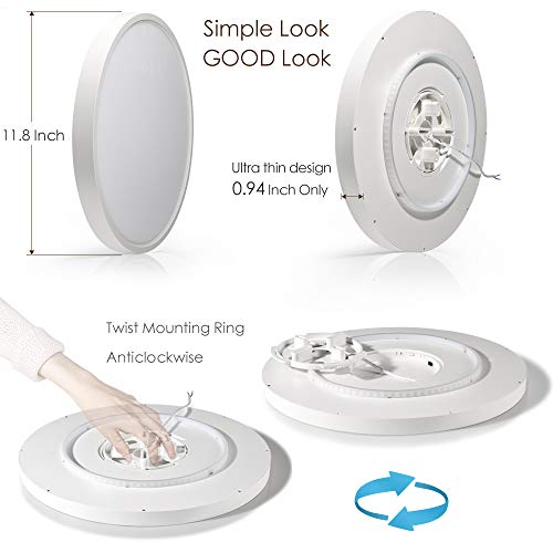 TALOYA Alexa Ceiling Light Smart, WiFi, Compatible with Google, 15.8 Inch Modern Dimmable Flush Mount LED Light Fixture for Living Room Office Kitchen, 28W RGBW - Image 2
