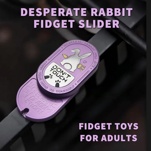 HIDEDC Desperate Rabbit Fidget Slider Aluminum Alloy Version Lightweight Portable EDC Metal Fidget Toys Adults ADHD Tools Executive Desk Toy for Keep Focus Anxiety Relief Purple - Image 5