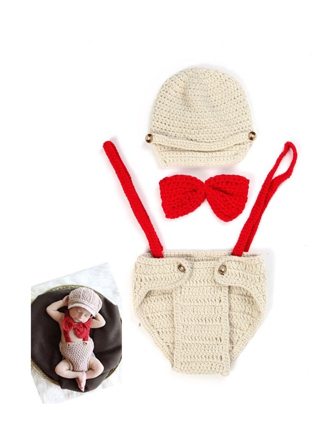 ORiTi 3-Piece Handmade Crochet Knitted Baby Props Outfit Set - B  - Image 3