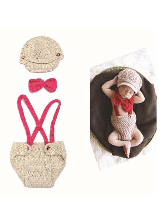 ORiTi 3-Piece Handmade Crochet Knitted Baby Props Outfit Set - B  - Image 4