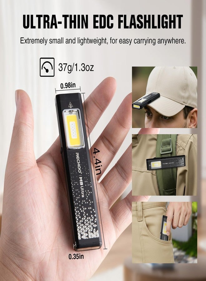 RECHOO Rechargeable Flashlights High Lumens 2Pack, Magnetic EDC Flashlight with Clip, 8 Modes Powerful Pocket LED Flashlight, Waterproof Portable Flat Flashlights for Home Camping Emergency - Image 2
