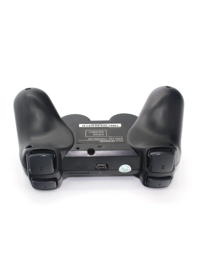 Wireless Bluetooth Controller for PS3 & PC – USB Gamepad Joystick, Dual Shock, Rechargeable – Black (Generic)