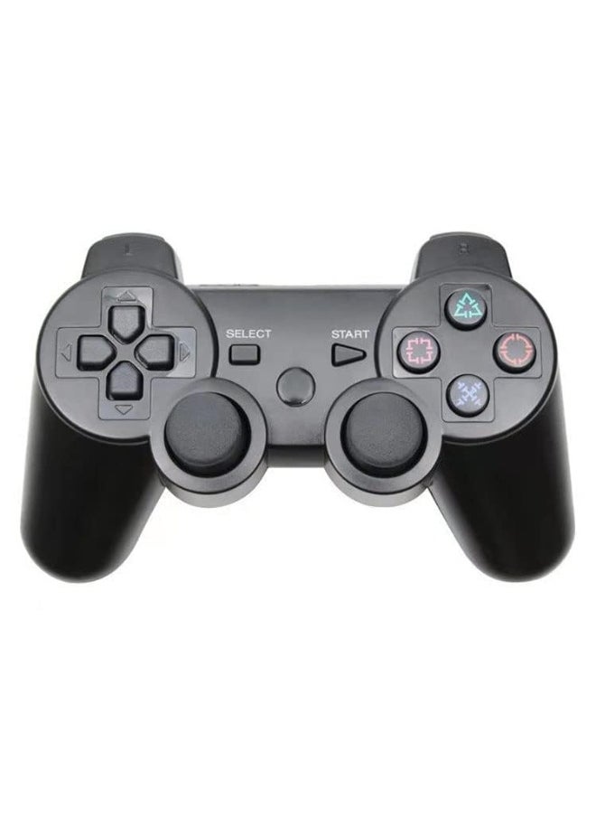 Wireless Bluetooth Controller for PS3 & PC – USB Gamepad Joystick, Dual Shock, Rechargeable – Black (Generic)