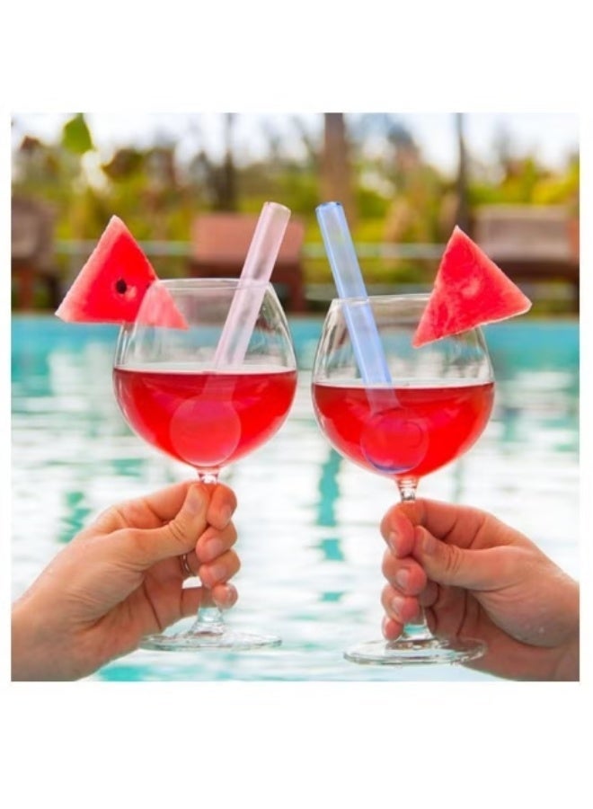 8pcs Premium Heat Resistant Glass Straw High Borosilicate Materia for Long lasting Use(Random Color) - Image 2
