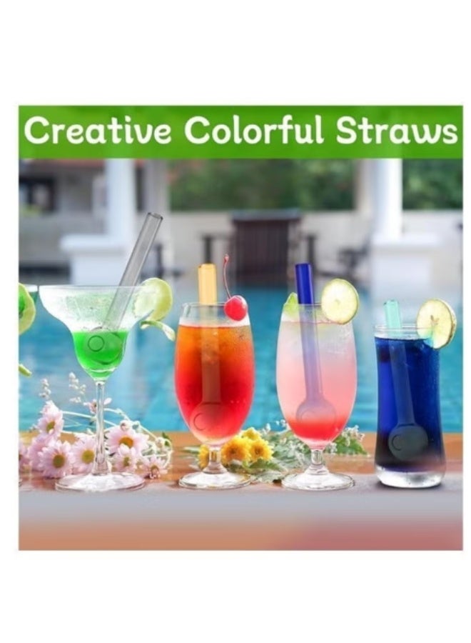 8pcs Premium Heat Resistant Glass Straw High Borosilicate Materia for Long lasting Use(Random Color) - Image 4