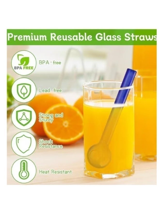 8pcs Premium Heat Resistant Glass Straw High Borosilicate Materia for Long lasting Use(Random Color) - Image 3