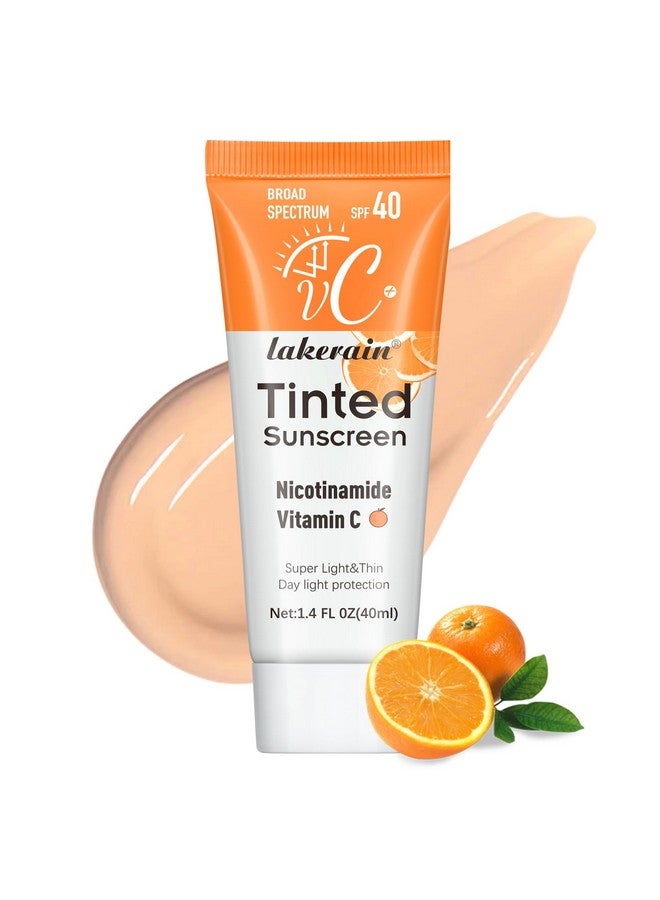 NICEFACE Tinted Sunscreen For Face With Spf 40 Uv Protection Moisturizer & Lightweight Facial Sunscreen With Vitamin C And Vitamin E For All Skin Type (40Ml) - Image 1