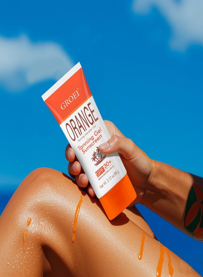 GROEI Tanning Intensifier Gel SPF 30 – Broad-Spectrum Sunscreen Gel with Fast-Absorbing Formula, Hydrating Bronzing Complex, for Beach, Pool & Outdoor Sports – 3.12 oz - Image 3