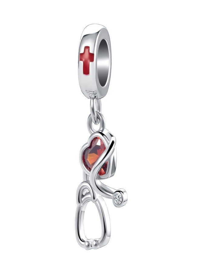 OutstandLong Heartbeat Nurse Red Nurse Cap Nursing Electrocardiogram Heart Medical Charm Bead fit Pandora Charms Bracelet Necklace - Image 1