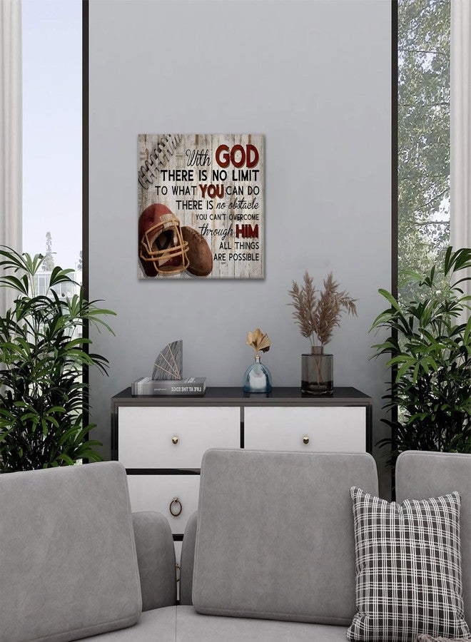 EVPYXFUT Football Sports Wall Art Stuff Religious Football Canvas Vintage Art Prints Sport Poster Inspirational Quotes Rugby Paintings Motivational Pictures For Boys Room Bedroom Gym Wall Decor Framed - Image 3