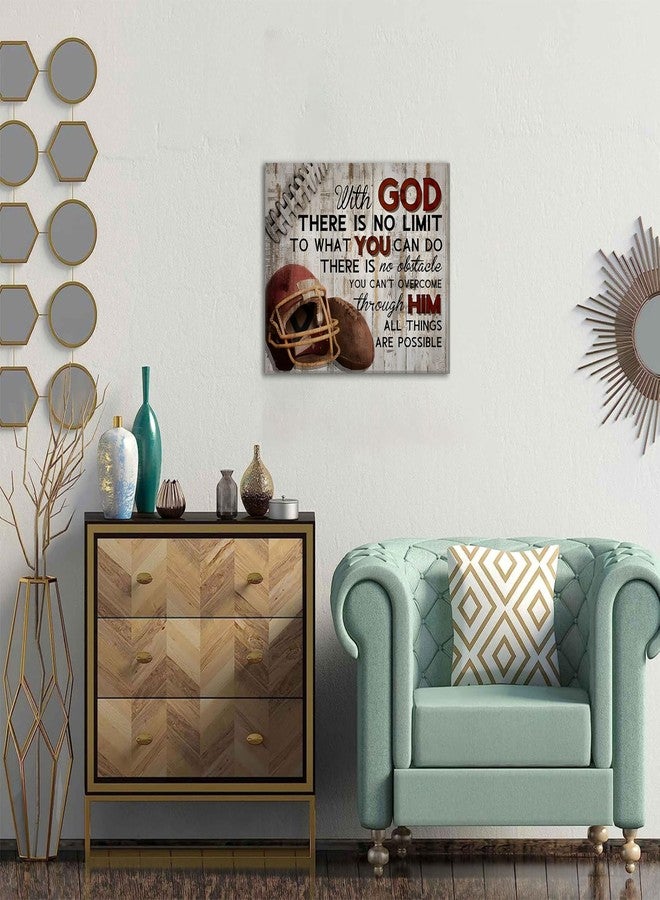 EVPYXFUT Football Sports Wall Art Stuff Religious Football Canvas Vintage Art Prints Sport Poster Inspirational Quotes Rugby Paintings Motivational Pictures For Boys Room Bedroom Gym Wall Decor Framed - Image 2