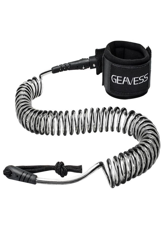 GEAVESS SUP Leash 11 Foot Coiled Stand Up Paddle Board Surfboard Leash Stay on Board Ankle Strap (Black) - Image 1