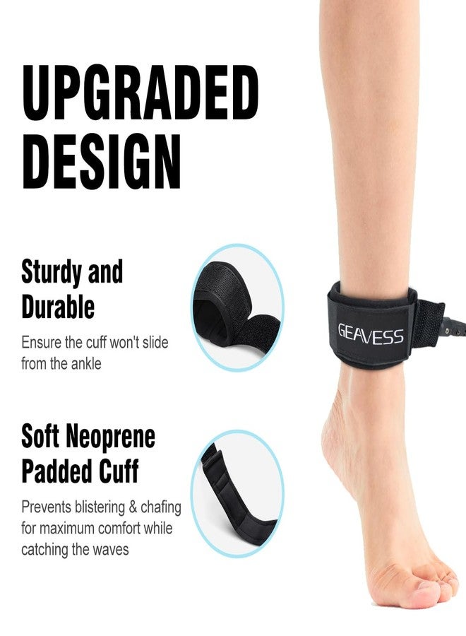GEAVESS SUP Leash 11 Foot Coiled Stand Up Paddle Board Surfboard Leash Stay on Board Ankle Strap (Black) - Image 4