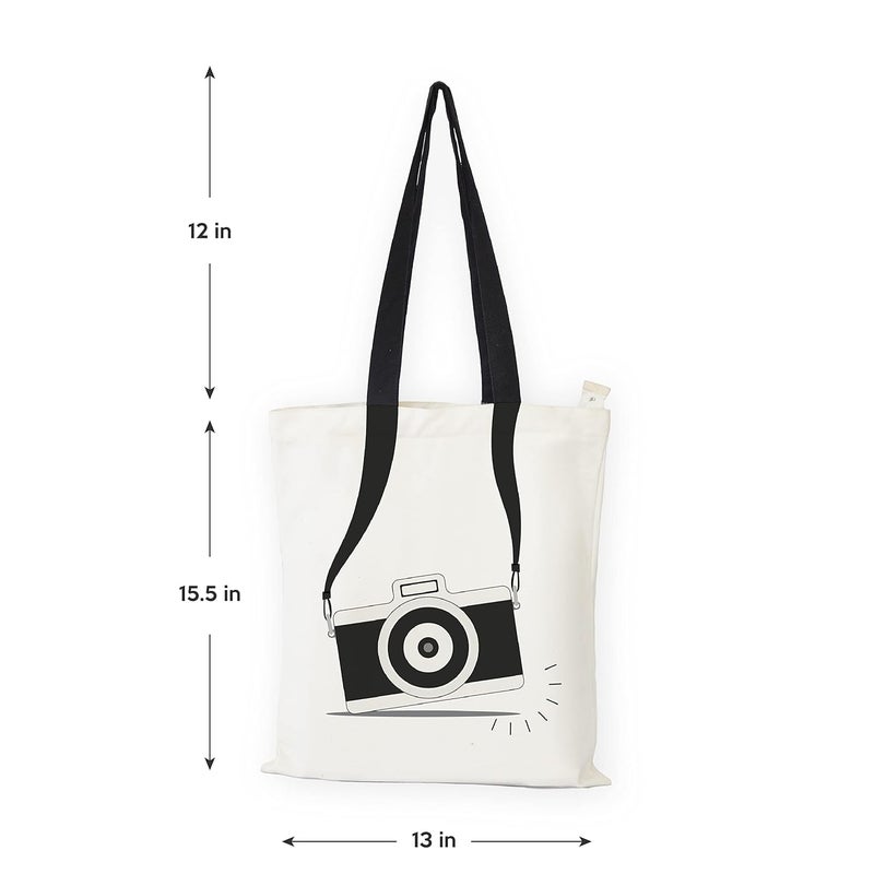 Ecotribe Fashionable Design Tote Bags Women Shoulder Bag-Printed Silhoutte Cotton Bag-Zipper-Ecofriendly Travel Bag-Pack of 2 - Image 5
