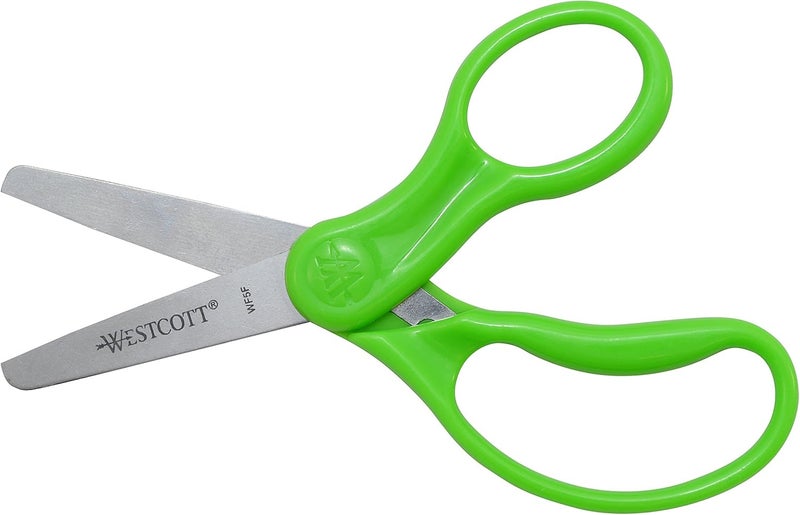 Westcott مقص ويستكوت للأطفال بمقبض صلب 5 بوصات، أطراف غير حادة، ألوان متنوعة، عبوة من 2 - Image 5