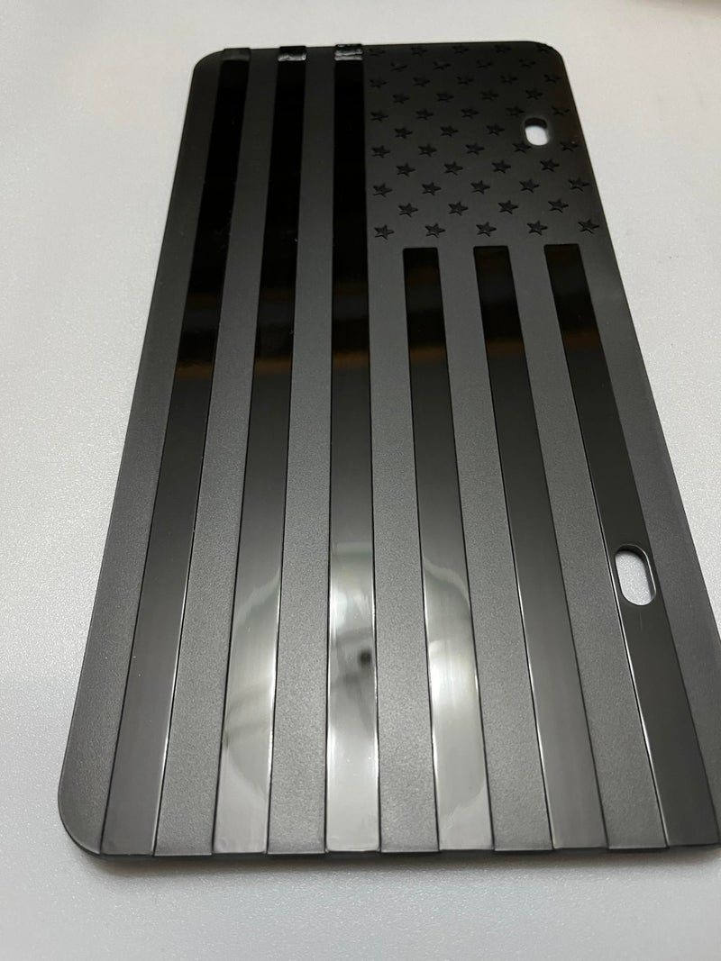 Hycoed Embossed Black American Flag License Plate Frame Premium Quality Thick Durable Novelty USA Patriotic - Image 2