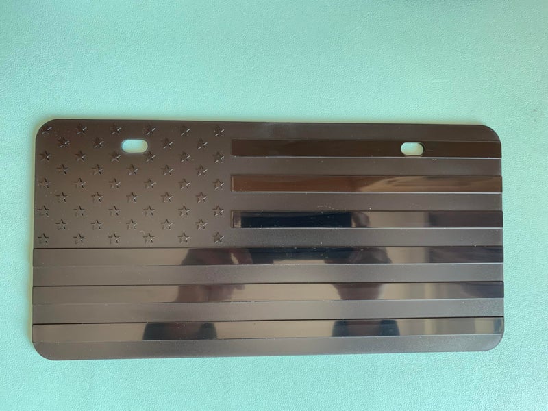 Hycoed Embossed Black American Flag License Plate Frame Premium Quality Thick Durable Novelty USA Patriotic - Image 4