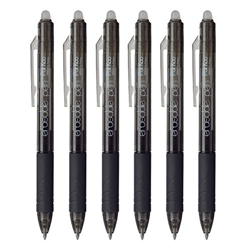 ParKoo Retractable Erasable Gel Pens Clicker, Fine Point, Make Mistake Disappear, Black Ink for Note Taking and Crossword Puzzles, 6-Pack - Image 2