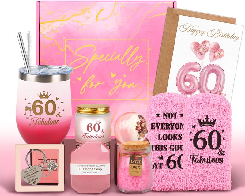 Giftota 60th Birthday Gifts for Women 60 Year Old Birthday Gifts for Women Self Care Gifts Basket Relaxing Spa Gift Fabulous Happy 60th Birthday Gift Presents Ideas for Woman Mom Wife Sister Friend Grandma - Image 2