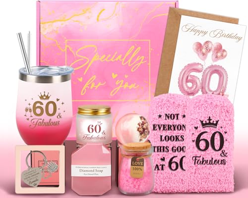 Giftota 60th Birthday Gifts for Women 60 Year Old Birthday Gifts for Women Self Care Gifts Basket Relaxing Spa Gift Fabulous Happy 60th Birthday Gift Presents Ideas for Woman Mom Wife Sister Friend Grandma - Image 1