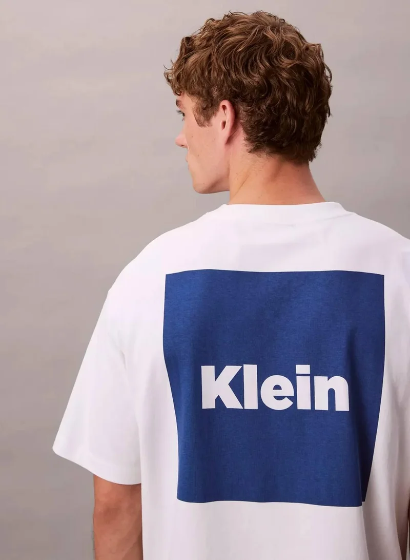 Calvin Klein Jeans Brilliant White Logo Box Graphic Relaxed T-Shirt for Men | Best Price UAE