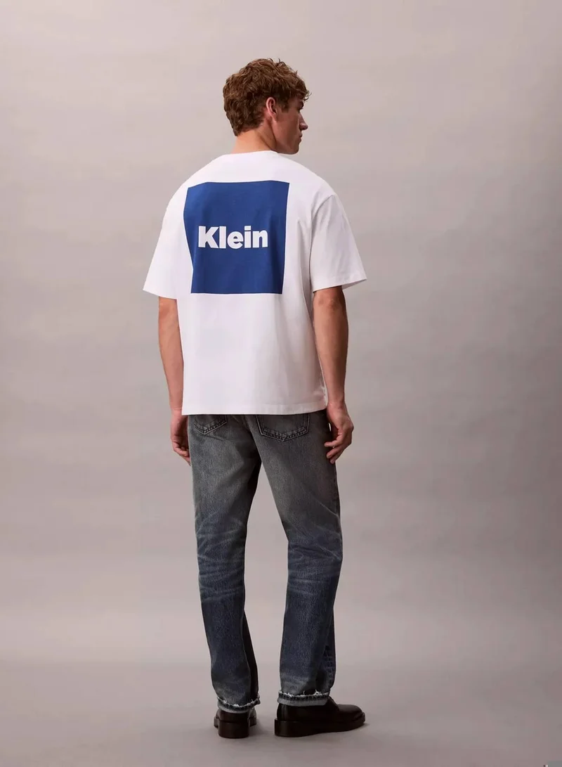 Calvin Klein Jeans Brilliant White Logo Box Graphic Relaxed T-Shirt for Men | Best Price UAE