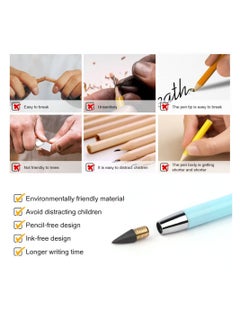 Y&D Inkless Magic Pencil, Everlasting Infinity Reusable for Writing Drawing, Replaceable Nib Macaron Pencils Writing, Drawing Students School Supplies (6PCS)  - Image 4