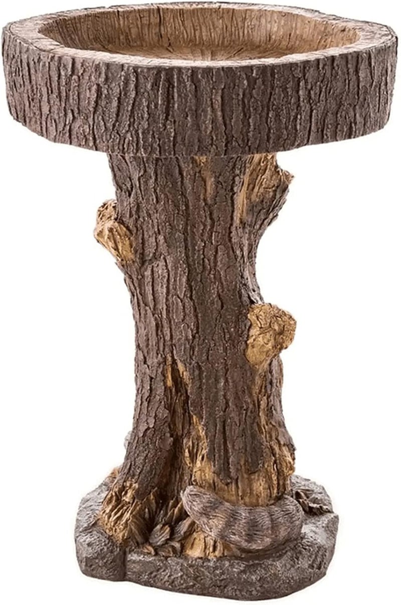 woobles Sunflower Bird Bath Outdoor Bird Feeder with Brown Pedestal Handmade Wild Bird Birdbath Bowls for Outside Garden Polyresin Hummingbird Feeder Lawn Yard Decorations (Cartoon) - Image 4