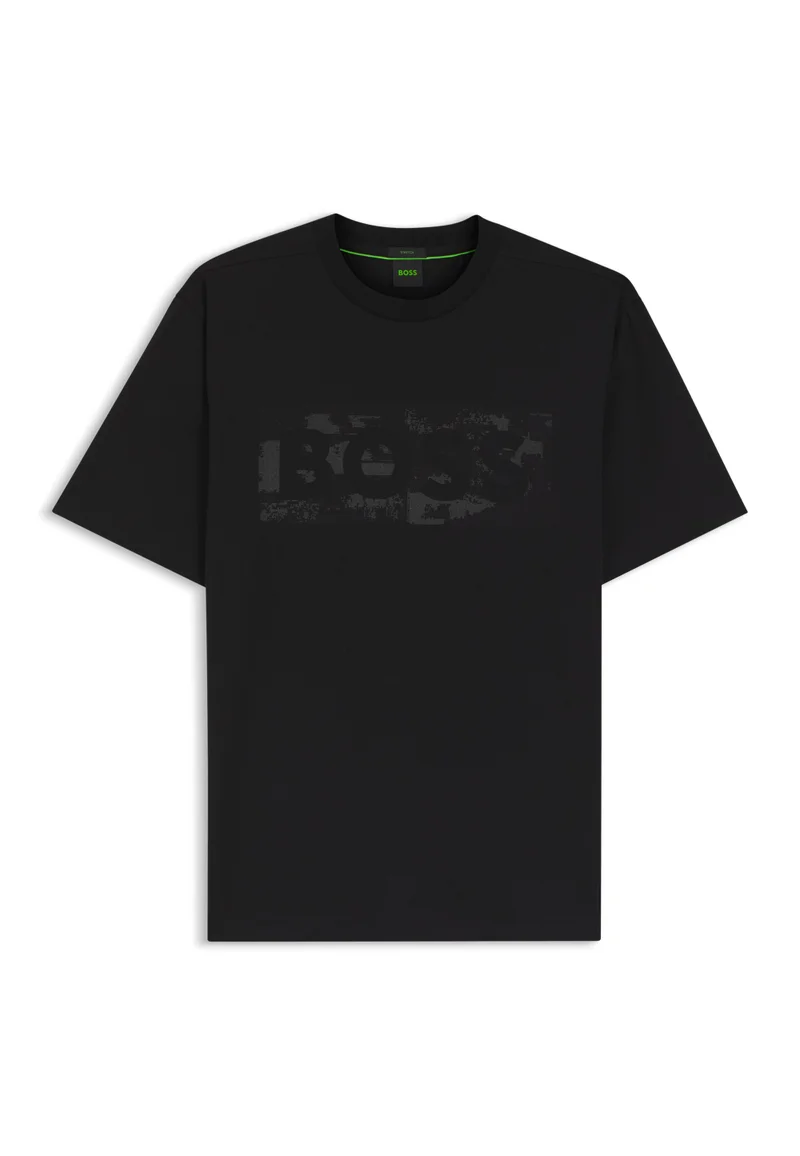 BOSS Black Stretch-cotton T-shirt with logo artwork for Men | Best Price UAE