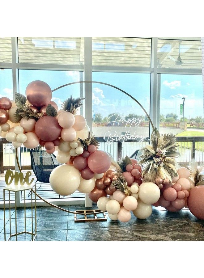 Janinus طقم إكليل بالونات من Boho Balloon Arch Dusty Rose مكون من 130 قطعة من بالونات Dusty Pink Blush Rose Gold Brown Nude Balloons لحفلات استقبال المولود للفتيات لتزيين الحفلات وحفلات استقبال المولود من موردين - Image 4