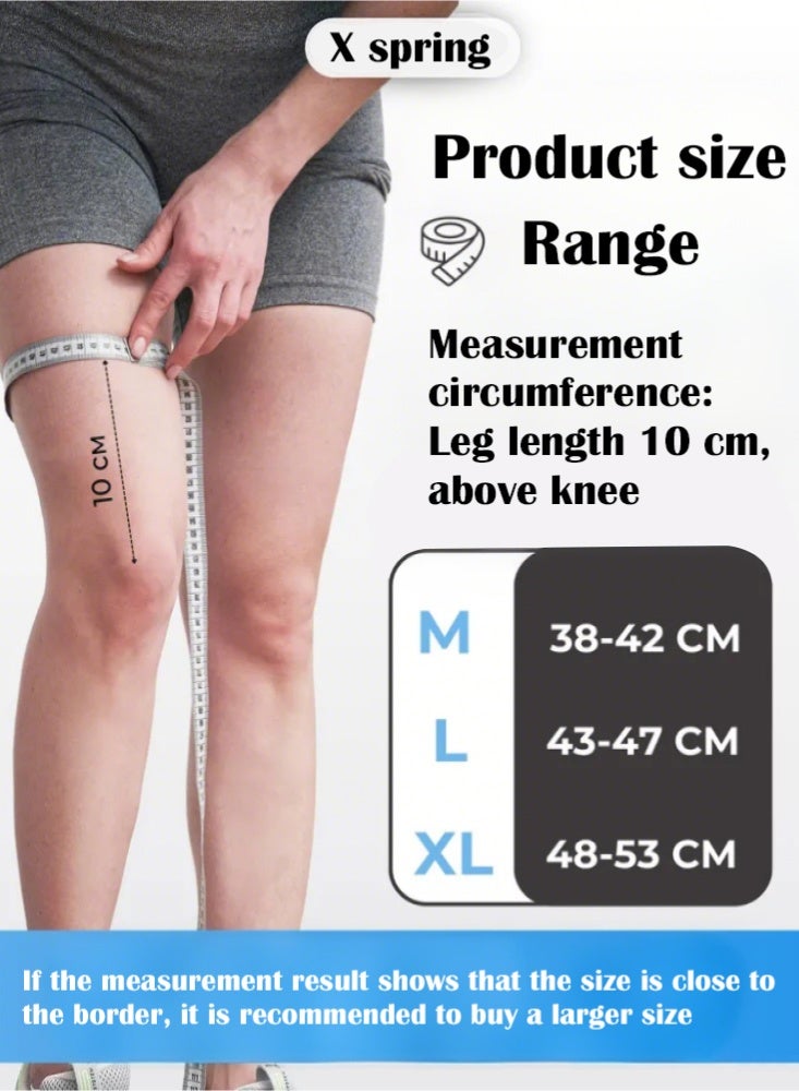 X spring Knee Pain Relief, 2-Pack Knee Pain, Weightlifting Knee Compression Sleeve, Knee Support, Elastic Wrap Knee Pain for Knee (Size M, Blue) - Image 3