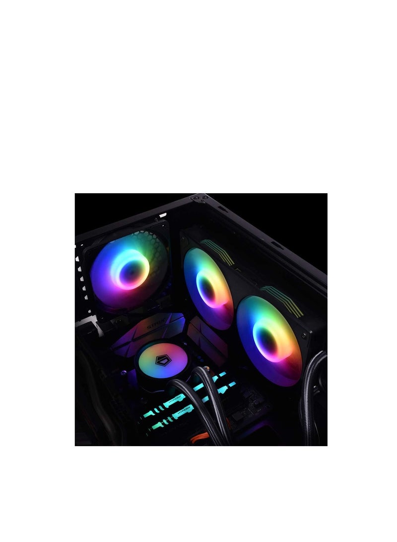 ID-COOLING ICEFAN 240 ARGB, 240mm Case Fan PWM CPU Cooling Fan 2-in-1Addressable RGB Fan 5V 3PIN Connector, Cable Management Fan for Radiator/PC Chassis - Image 2
