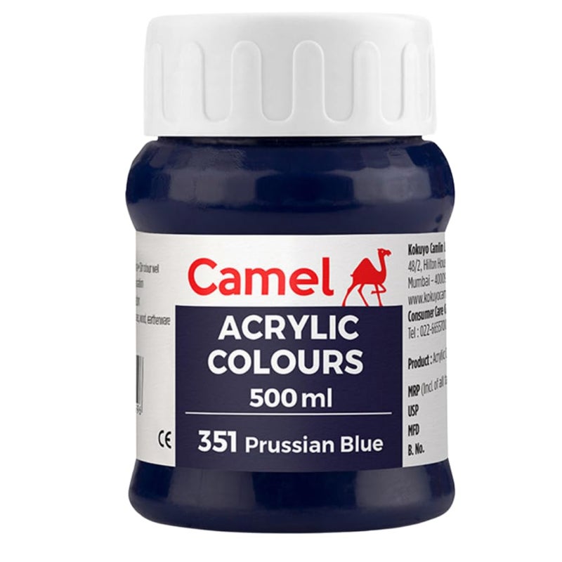 Camel Fabrica Acrylic Colours Prussian Blue 500ML - Image 1