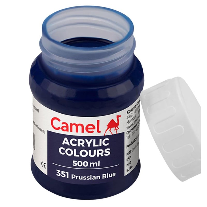 Camel Fabrica Acrylic Colours Prussian Blue 500ML - Image 2
