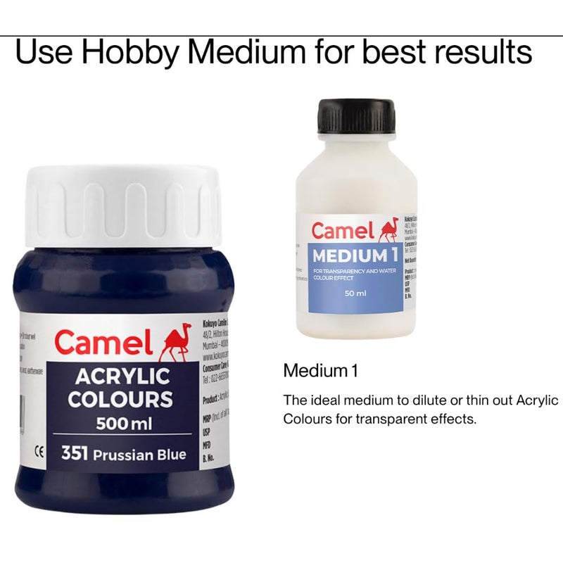 Camel Fabrica Acrylic Colours Prussian Blue 500ML - Image 4