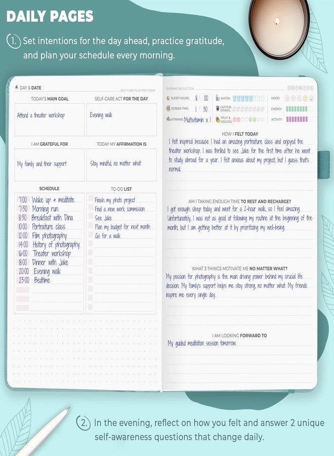 Clever Fox Self-Care Journal - Daily Reflection Notebook - Mental Health & Personal Development Planner, Meditation & Mood Log, A5 (Lavender) - Image 4