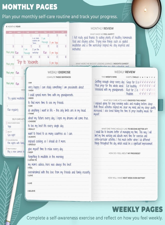 Clever Fox Self-Care Journal - Daily Reflection Notebook - Mental Health & Personal Development Planner, Meditation & Mood Log, A5 (Lavender) - Image 3