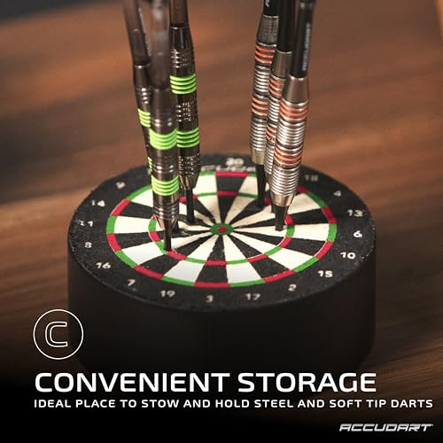 Accudart Mini Dart Dock - 3" Self Healing Sisal Dartboard - Official Mini Replica - Store Your Darts Anywhere - Darts Not Included, Black - Image 4