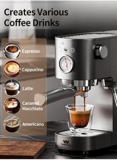 Walphin Espresso Machine Coffee Maker Cappuccino Machine Latte Machine 20Bar 1350W 1200Ml Water Tank with Milk Frother Steam Wand for Home and Office Dormitory Hotel  - Image 3