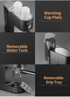 Walphin Espresso Machine Coffee Maker Cappuccino Machine Latte Machine 20Bar 1350W 1200Ml Water Tank with Milk Frother Steam Wand for Home and Office Dormitory Hotel  - Image 4