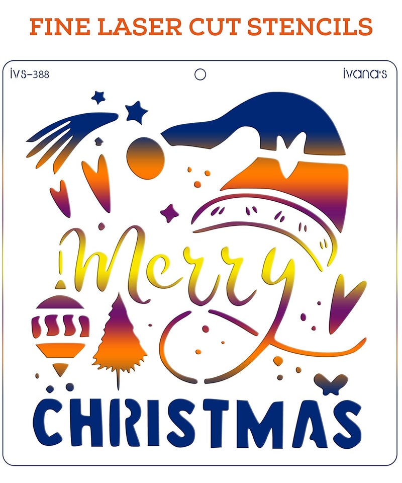 ivana's Ivana's Christmas Decortion Stencil for Art & Craft, Reusable DIY Decorative Stencil for Painting on Canvas, Fabric, Cloth, Paper, Glass, Furniture and Wall, Size - 6 x 6 inch, IVS-388  - Image 3