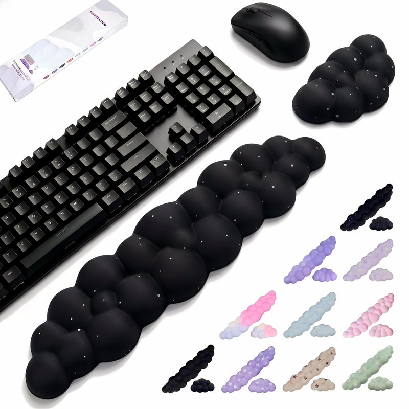 LJYZMD Silky Cloud Wrist Rest for Keyboard Mouse Memory Foam Ergonomic Support AntiSlip Base 169 Arm Rest Fits FullSized Keyboards Typing Pain Relief for Office Gaming Personalized Desktops - Image 2