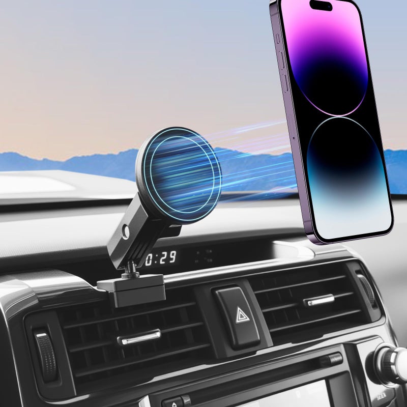 Qyebbk Metal Magnetic Phone Mount Holder for 2010-2024 Toyota 4Runner Strong Magnet Dash Cell Phone Cradles Adjustable Phone Stand Accessories for MagSafe All Smartphone(Classic Version) - Image 1